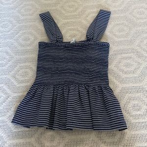 Navy and white striped tank